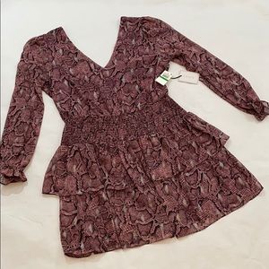 1State Pink/Black Minidress long sleeved L